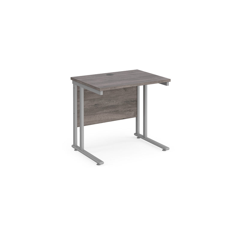 Maestro 25 600mm Deep Straight Desk With Cantilever Leg - Grey Oak - NWOF