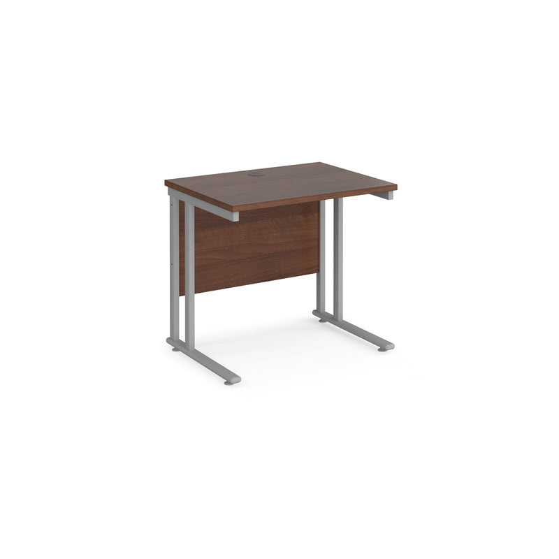 Maestro 25 600mm Deep Straight Desk With Cantilever Leg - Walnut - NWOF