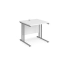 Maestro 25 800mm Deep Straight Desk With Cantilever Leg - White - NWOF