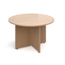 Arrow Head Leg Circular Meeting Table 1200mm - Beech - NWOF
