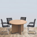 Arrow Head Leg Circular Meeting Table 1200mm - Beech - NWOF