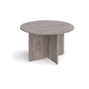 Arrow Head Leg Circular Meeting Table 1200mm - Grey Oak - NWOF