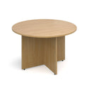 Arrow Head Leg Circular Meeting Table 1200mm - Oak - NWOF