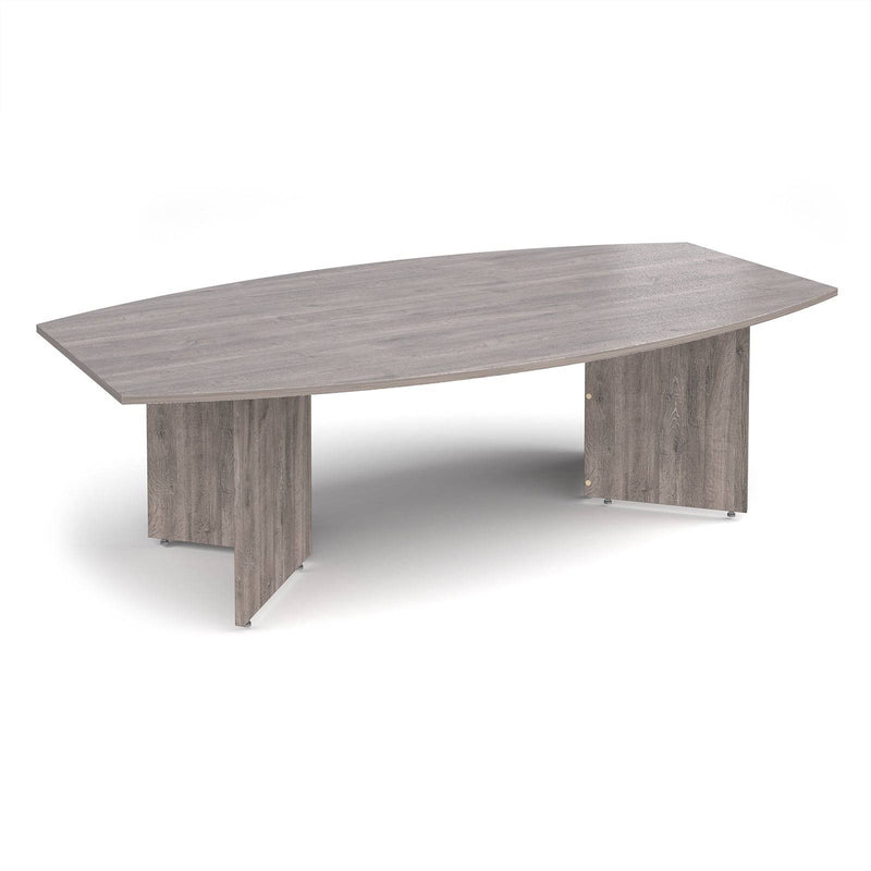 Arrow Head Leg Radial Boardroom Table 2400mm - Grey Oak - NWOF