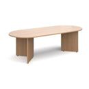 Arrow Head Leg Radial End Boardroom Table 2400mm - Beech - NWOF