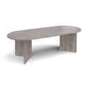 Arrow Head Leg Radial End Boardroom Table 2400mm - Grey Oak - NWOF