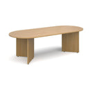 Arrow Head Leg Radial End Boardroom Table 2400mm - Oak - NWOF