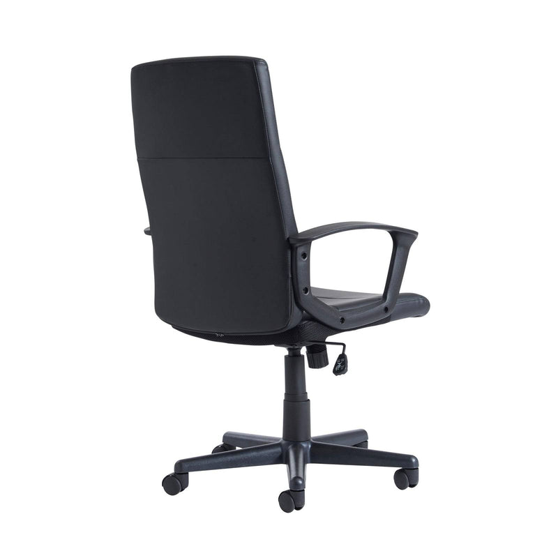 Ascona High Back Managers Chair - Black Faux Leather - NWOF