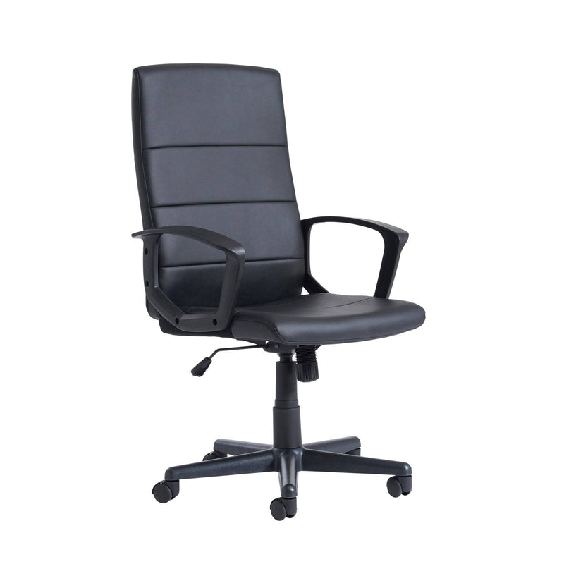 Ascona High Back Managers Chair - Black Faux Leather - NWOF