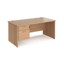 Maestro 25 Straight Desk 800mm Deep With Fixed 2 Drawer Pedestal & Panel End Leg - NWOF