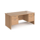 Maestro 25 Straight Desk 800mm Deep With Two Fixed 2 Drawer Pedestals - Panel End Leg - NWOF