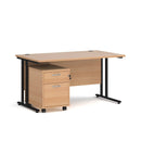 Maestro 25 Straight Desk & 2 Drawer Under Desk Pedestal Bundle - NWOF