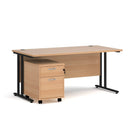 Maestro 25 Straight Desk & 2 Drawer Under Desk Pedestal Bundle - NWOF