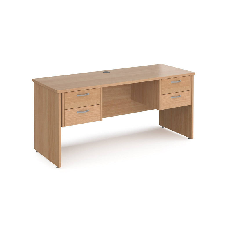 Maestro 25 Straight Desk 1600x600mm With Two Fixed 2 Drawer Pedestals & Panel End Leg - NWOF