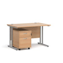 Maestro 25 Straight Desk & 2 Drawer Under Desk Pedestal Bundle - NWOF