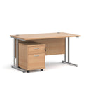 Maestro 25 Straight Desk & 2 Drawer Under Desk Pedestal Bundle - NWOF