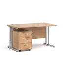 Maestro 25 Straight Desk & 3 Drawer Under Desk Pedestal Bundle - NWOF