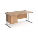 Maestro 25 Straight Desk 800mm Deep With Fixed 3 Drawer Pedestal & Cantilever Leg - NWOF