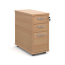 Tall Slimline Mobile 3 Drawer Pedestal With Silver Handles - NWOF