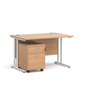 Maestro 25 Straight Desk & 2 Drawer Under Desk Pedestal Bundle - NWOF
