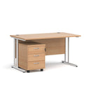 Maestro 25 Straight Desk & 3 Drawer Under Desk Pedestal Bundle - NWOF