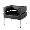 Benotto Reception Single Tub Chair - Black Faux Leather - NWOF