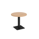 Brescia Circular Dining Table With Flat Square Base 800mm - Beech - NWOF