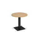 Brescia Circular Dining Table With Flat Square Base 800mm - Oak - NWOF