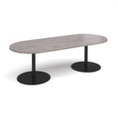 Eternal Radial End Boardroom Table 2400mm x 1000mm - Grey Oak - NWOF