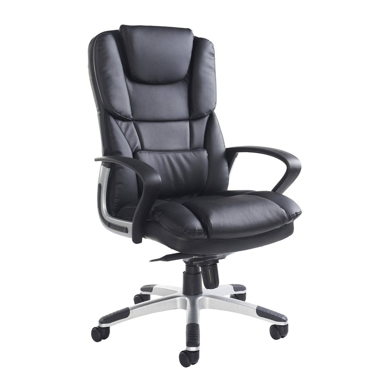 Palermo High Back Executive Chair - Black/Grey Faux Leather - NWOF