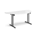 Semi Circular Folding Leg Table With Straight Foot Rails - White - NWOF