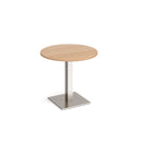 Brescia Circular Dining Table With Flat Square Base 800mm - Beech - NWOF