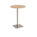 Brescia Circular Poseur Table With Flat Square Base 800mm - Beech - NWOF