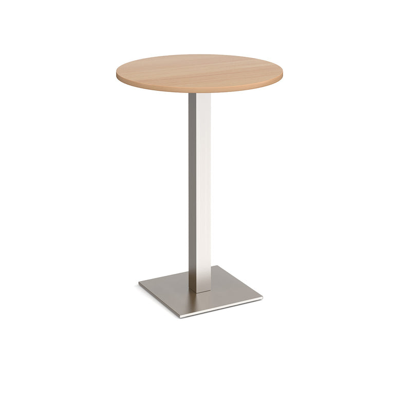 Brescia Circular Poseur Table With Flat Square Base 800mm - Beech - NWOF