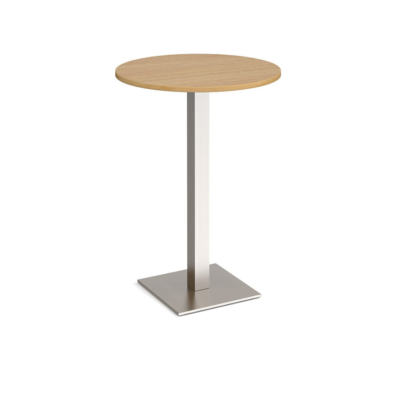 Brescia Circular Poseur Table With Flat Square Base 800mm - Oak - NWOF