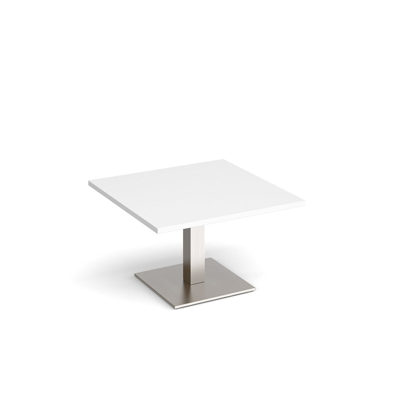 Brescia Square Coffee Table With Flat Square Base 800mm - White - NWOF
