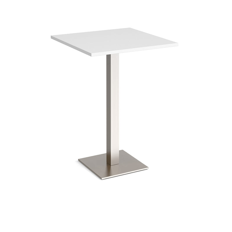 Brescia Square Poseur Table With Flat Square Base 800mm - White - NWOF