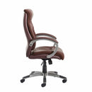Catania High Back Managers Chair - Brown Leather Faced - NWOF
