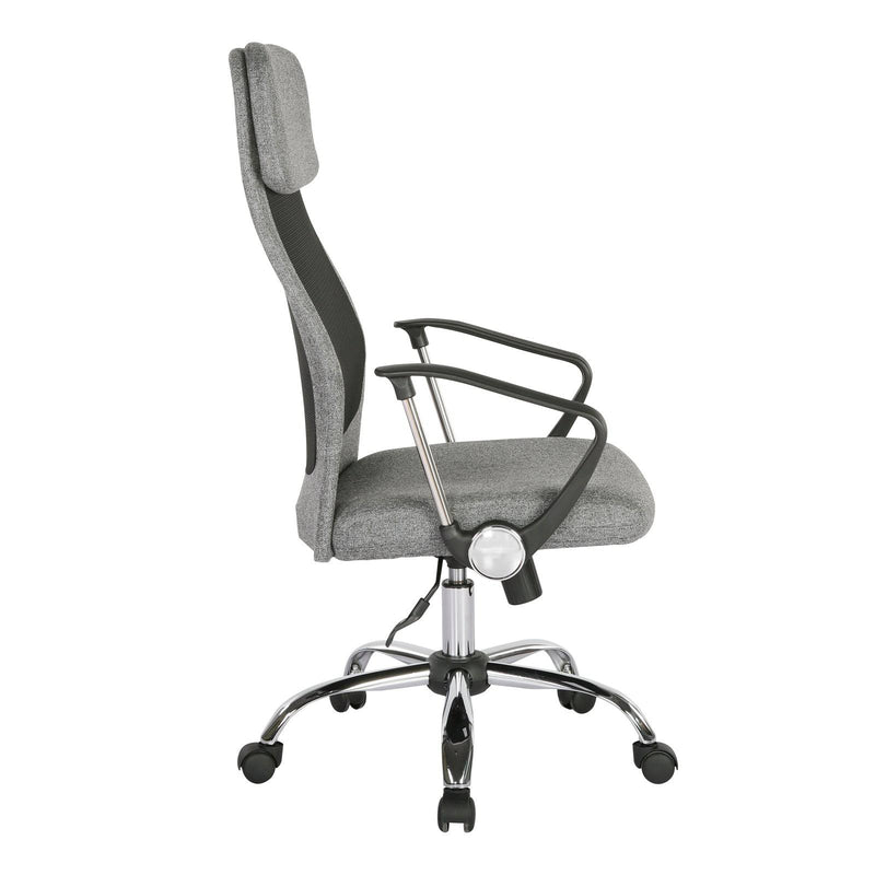 Chord High Back Operators Chair With Mesh Back And Headrest - Grey - NWOF