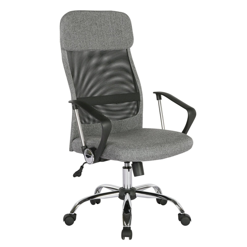 Chord High Back Operators Chair With Mesh Back And Headrest - Grey - NWOF