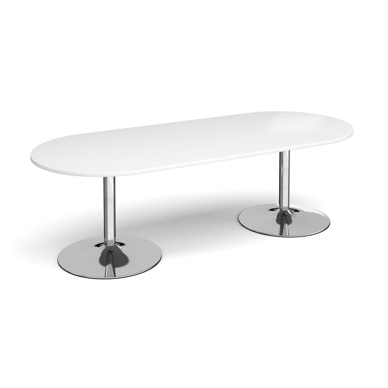 Trumpet Base Radial End Boardroom Table 2400mm - White - NWOF