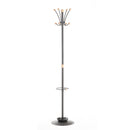 Coat & Umbrella Stand with 8 Coat Hooks and 8 Umbrella Hooks 1780mm High - Black & Cream - NWOF