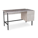 Delphi Home Office Workstation With Integrated Pedestal – Concrete Grey With Black Frame - NWOF