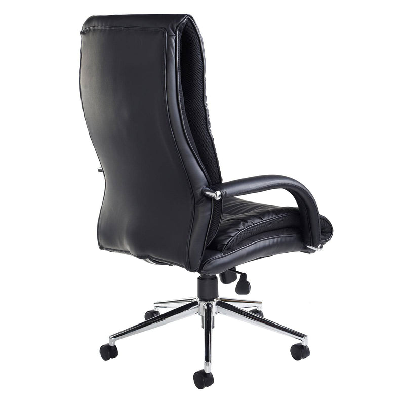 Derby High Back Executive Chair - Black Faux Leather - NWOF