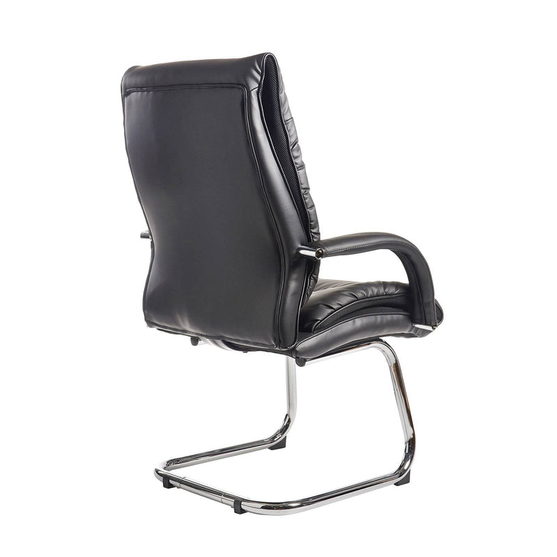 Derby High Back Visitors Chair - Black Faux Leather - NWOF