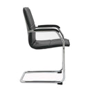 Essen Stackable Meeting Room Cantilever Chair - Black Faux Leather - NWOF