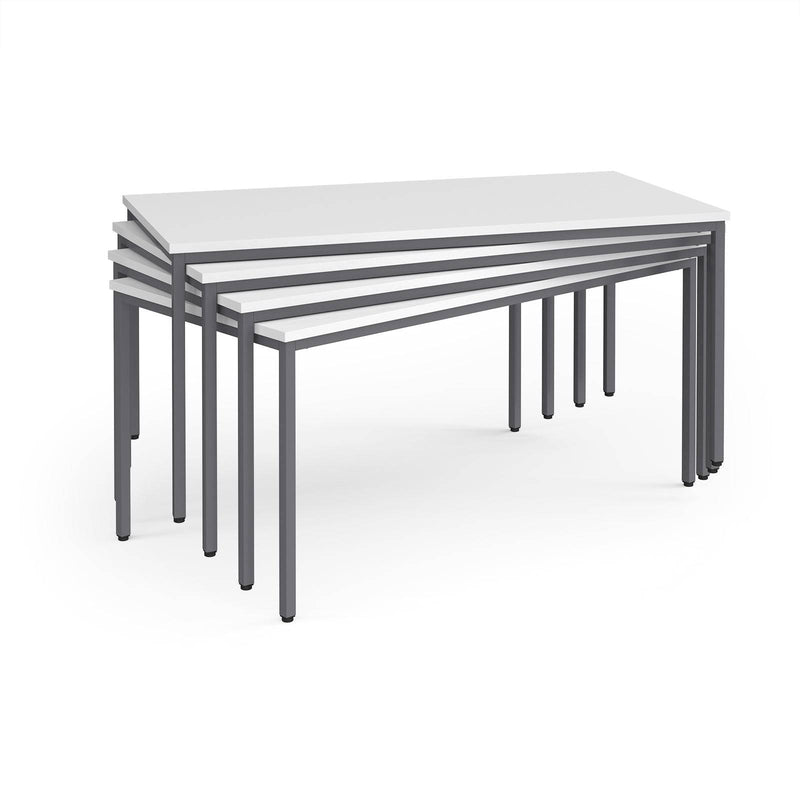 Flexi 25 Rectangular Table With Graphite Frame - White - NWOF