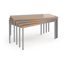 Flexi 25 Rectangular Table With Silver Frame - Beech - NWOF