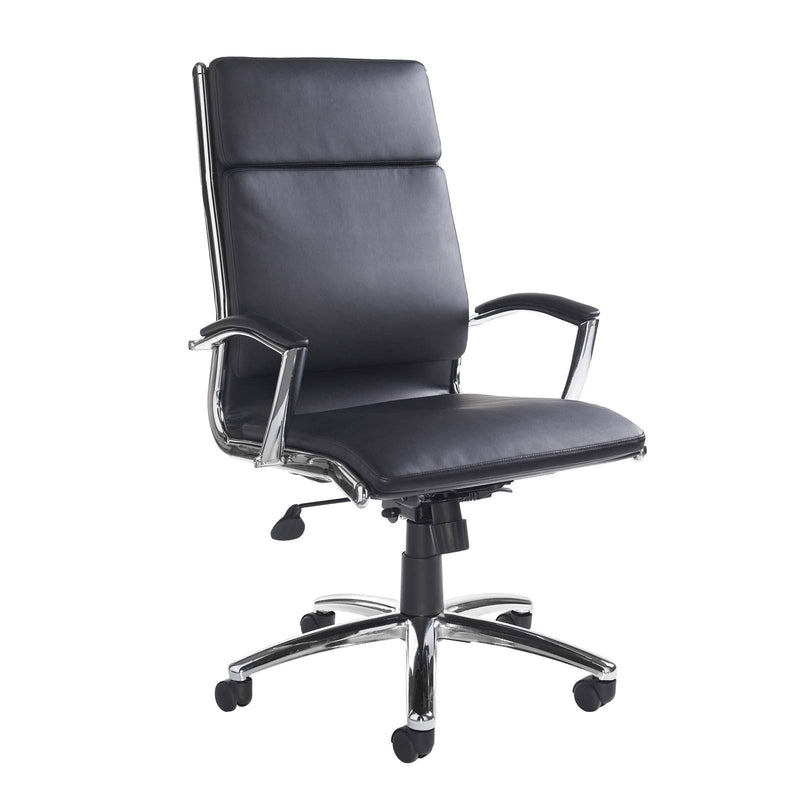 Florence High Back Executive Chair - Black Leather Faced - NWOF