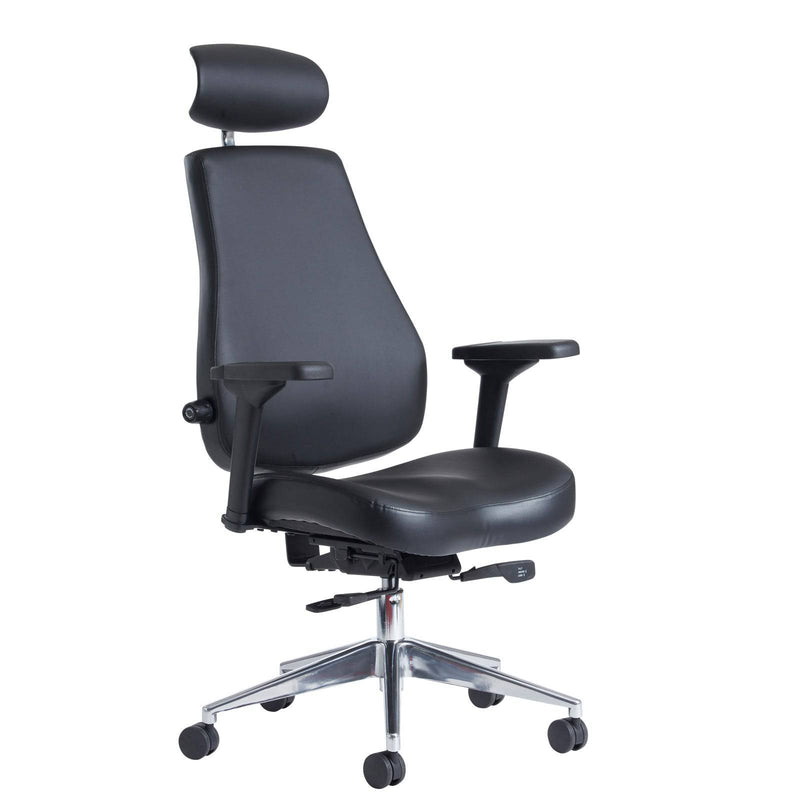 Franklin High Back 24 Hour Task Chair - Black Faux Leather - NWOF